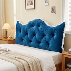 Large Ultra-Soft Comfortable Plush Backrest Pillow, Princess Style Reading Cushion, Neck and Back Support, Luxurious Fashionable Home Style Multifunctional Lace Ruffled Headboard Cushions, Suitable for Bedroom, Living Room, Dorm, Sofa Home Decor, Machine