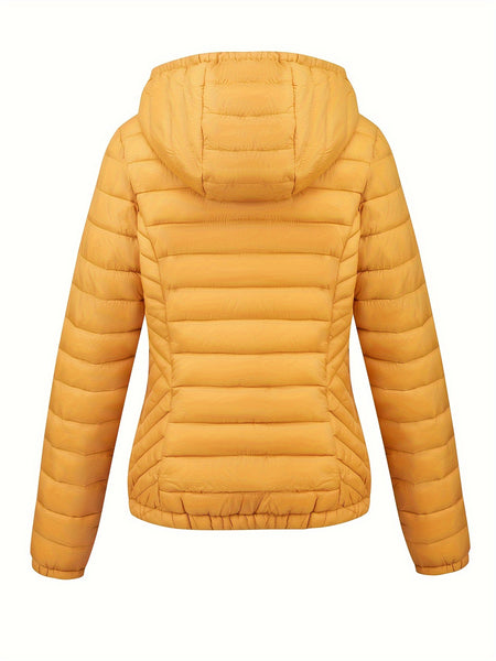 Women's Autumn/Winter Simple Lightweight Hooded Commuter Padded Coat with Pockets