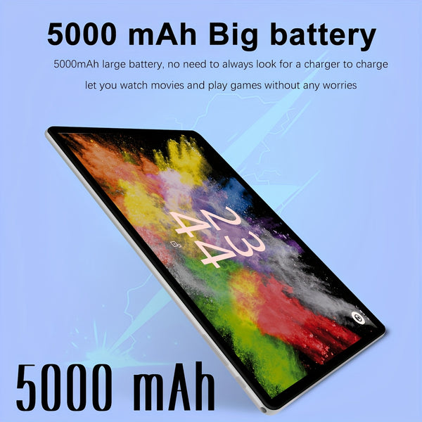 NEW Tablet Android 16 2 in 1 Tablet 10.1-Inch IPS Display 12GB RAM(4GB+8GB Expand) 128GB ROM, Support 1TB TF Card Extension, with Keyboard, Mouse, Stylus, Holder Case, 5G Wi-Fi & Wireless, GMS, Tablet, Pad