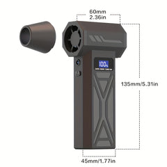 Compressed Air Dust Collector, 150000 RPM Turbo Fan Jet Air Blower Portable High-Speed Air Blower, 5000Mah Rechargeable Battery, Brushless Motor Violent Fan, Handheld Outdoor Hair Dryer, Snow Blower, Suitable for Computer Keyboard, Car, Home