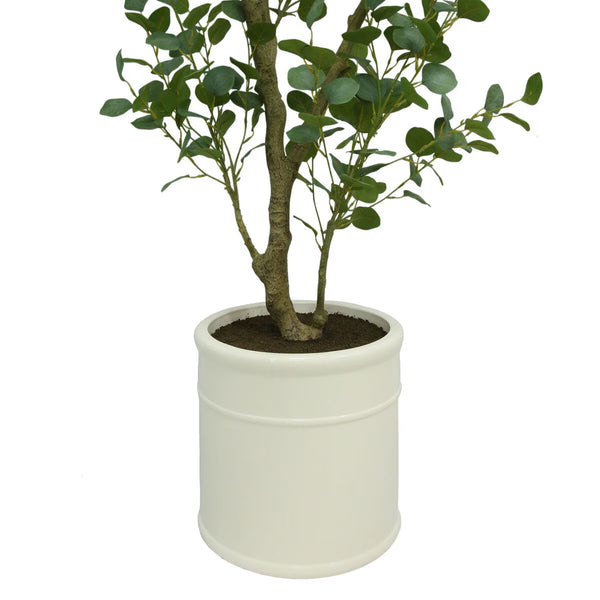 Artificial 6.5Ft Eucalyptus Tree in French Crock Planter