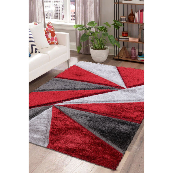 Luxury Soft Shaggy Area Rug – Modern Non-Shedding Geometric Triangles Design, High-Pile Plush Living Room Carpets, Large Thick Rug for Bedroom, Kitchen, Lounge & Home Décor – Contemporary Floor Rug & Mats