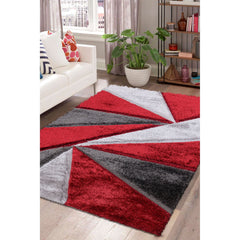 Luxury Soft Shaggy Area Rug – Modern Non-Shedding Geometric Triangles Design, High-Pile Plush Living Room Carpets, Large Thick Rug for Bedroom, Kitchen, Lounge & Home Décor – Contemporary Floor Rug & Mats