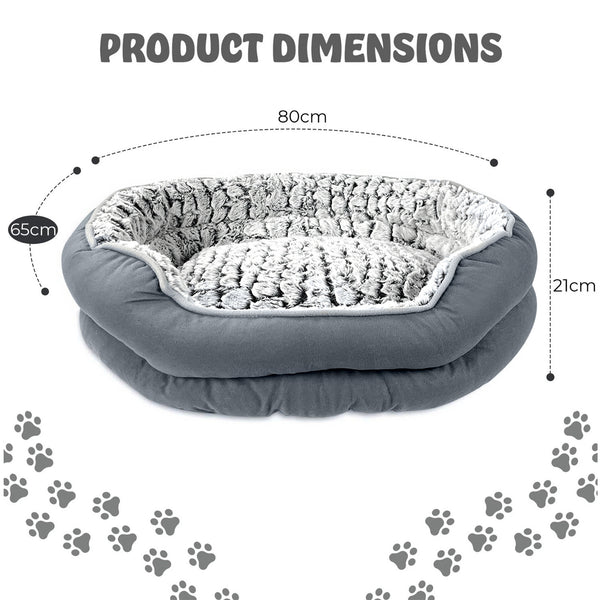 Dog Bed - Washable Rectangle Dog Beds, Anti-Anxiety, Soft Plush Non-Slip Bottom Pet Bed Mattress Mat Machine Washable
