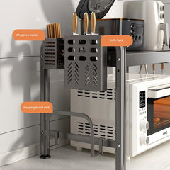 1pc Extendable Microwave Rack- Heavy Duty Carbon Steel Kitchen Countertop Organizer with Adjustable Shelves, Space Saving Storage for Microwave, Electric Pots, Ovens, And Bread Makers- Kitchen Storage Rack