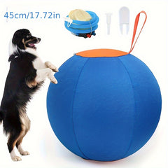 Large Inflatable Herding Ball with Pump - Heavy-Duty Dog Ball with Air Pump for All Breeds, Durable Indoor/Outdoor Play, Training & Herding Games, Easy Inflation, No Batteries/Electricity Required, Safe for Puppies & Adult Dogs, Large Dog Ball for F