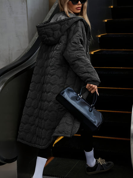 Popular Autumn/Winter Fashion Casual Streetwear Women's Long Hooded Padded Coat