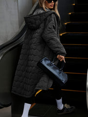Popular Autumn/Winter Fashion Casual Streetwear Women's Long Hooded Padded Coat