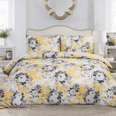 Premium Microfiber Printed Duvet Quilt Cover Set – Floral Patchwork Bedding, Single to Super King