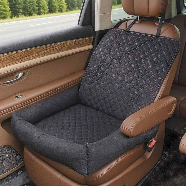 Dog Car Seat Bed – Washable Travel Booster for Small Dogs & Cats with Safety Straps, Anti-Slip Base & Soft Cushion – Portable Front Seat Pet Carrier for Cars, SUVs & Trucks