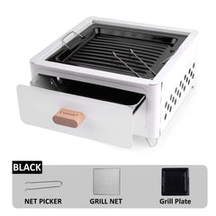 Portable BBQ Grill, Folding Tabletop Charcoal Barbecue Grill, Foldable Stainless Steel BBQ Grill for Camping, Garden, Travel, Picnic, Outdoor