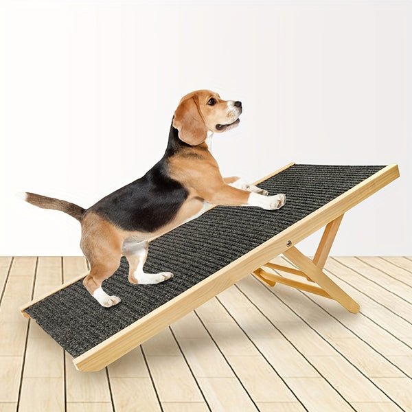 Dog Stairs Foldable Non-Slip Pet Ramp Adjustable Heights Ladder For Car Sofa Bed