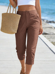 Women'S High-Waisted Straight-Leg Cropped Casual Pants | Side-Pocket Design, Breathable Drape Fabric, Office & Commute Pants | 2026 Summer New Arrival Women'S Casual Pants, Summer Women'S Clothing, Women'S, Affordable