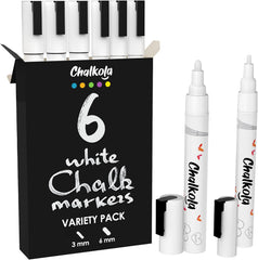 Jumbo White Chalk Pens - 15Mm Window Markers | Pack of 4 White Pens - Use on Cars, Chalkboard, Whiteboard, Blackboard, Glass, Bistro | Loved by Teachers, Artists, Businesses