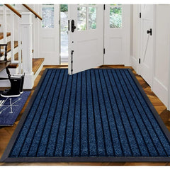 1pc Indoor/Outdoor Rug – 7 Stripe Polypropylene Woven Design with PVC Rubber Back – Heavy-Duty, Waterproof, Non-Slip Dirt-Grabber – Ideal for Entrance, Hallway, Kitchen, Living Room & High-Traffic Areas