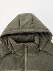 New Men'S Autumn And Winter Thick Corduroy Jacket Casual Warm Coat - Hooded Jacket, Detachable Hood, Warm And Cold-Proof Overcoat, Suitable for Daily And Formal Occasions, Easy-Care Hand Wash Design, Winter Formal Wear, Durable Material