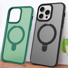 TECH SENSE Magnetic Case for iPhone with Stand, Compatible with MagSafe, Foldable Stand, Full Camera Lens Protection, Scratch-Resistant Translucent Matte Shockproof Phone Cover