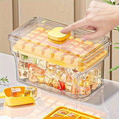 Double Layer 68 Grids Ice Cube Tray with Lid Party Bar Ice Cube Maker Mould Ice Storage Box, Long Ice Cube Tray, Ice Trays Molds, Ice Cube Container, Freezer Tray, Ice Block Tray, Drink Chilling Accessories, Home Bar Essentials, Compact Storage Box, Stack