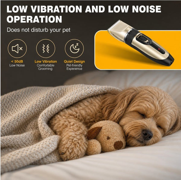 5 Speed Low Noise Dog Hair Clippers Cordless Rechargeable Pet Grooming Kit
