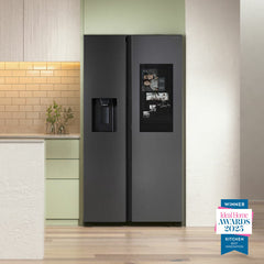 Samsung RS90F66BEFEU, Side by Side Fridge Freezer, E Rated in Black