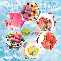 Ice Lolly Moulds, Silicone Popsicle Molds, 9 Cavities Ice Cream Moulds With 50 Sticks, 50 Bags, 50 Tie Wraps, Brush And Funnel