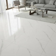10/20/30/40 Pack Luxury Marble Effect Self-adhesive Floor Tiles 60x30cm, 2mm Thicken Vinyl Flooring Tiles Wall Stickers, Removable PVC Wall Decals, Suitable for Living Room, Bedroom, Kitchen Backsplashes, Bathroom, Office, Background Walls, Easy To Instal