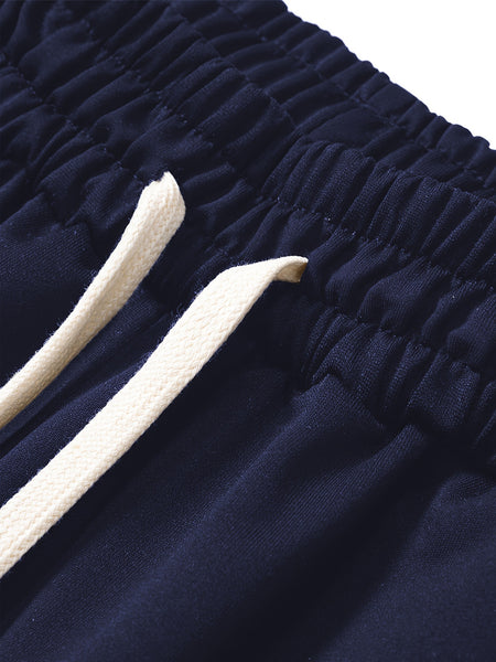 Three-pc Men's Solid Color Plain Elastic Waistband Drawstring Ribbed Cuffed Casual Jogger Pants, Men's Dress Administrative Trousers