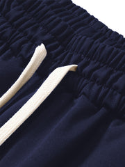 Three-pc Men's Solid Color Plain Elastic Waistband Drawstring Ribbed Cuffed Casual Jogger Pants, Men's Dress Administrative Trousers