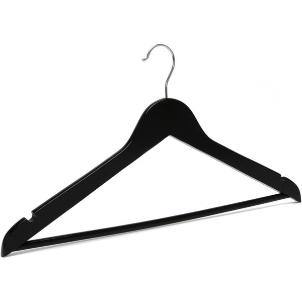 15pc Wooden Hangers, Coat Hangers, 360° Steel Swivel Hook, Trouser Bar, Shoulder Notches, Adult Hangers, Smooth Finish, Strong Hardwood Hangers for Coats, Jackets, Suits, Trousers