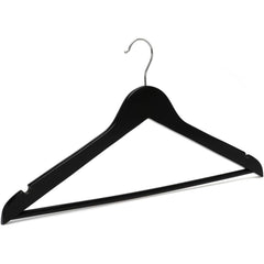 15pc Wooden Hangers, Coat Hangers, 360° Steel Swivel Hook, Trouser Bar, Shoulder Notches, Adult Hangers, Smooth Finish, Strong Hardwood Hangers for Coats, Jackets, Suits, Trousers
