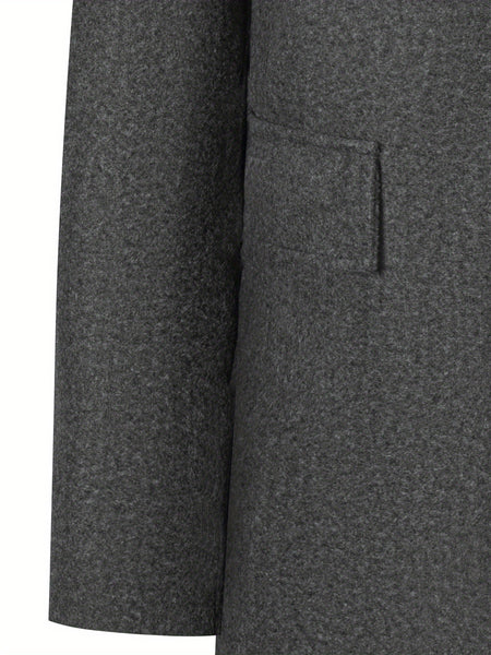 2025 American Style New Men'S Everyday Casual Classic Versatile Solid Color Side Double Pocket Easy Design Handsome Dad Wrinkle-Resistant Non-Iron Single-Breasted Light Luxury Trench Coat