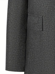 2025 American Style New Men'S Everyday Casual Classic Versatile Solid Color Side Double Pocket Easy Design Handsome Dad Wrinkle-Resistant Non-Iron Single-Breasted Light Luxury Trench Coat