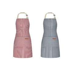 2PC Classic Design Striped Apron, Unisex Simple Criss Cross Apron For Kitchen Home Restaurant Coffee Shop Barbecue, Men's Workwear And Protective Clothing