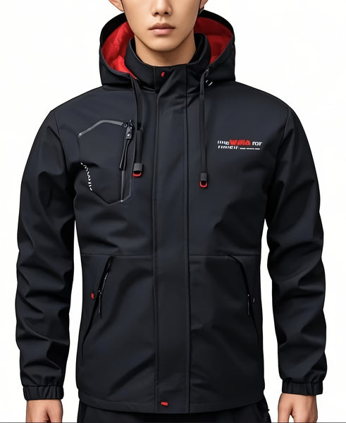 Men'S Outdoor Hooded Lightweight Jacket Sports Coat Inner Mesh Fabric