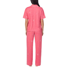 DKNY Ladies Notch Collar 3 Piece PJ Set in Coral