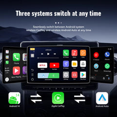 NEW Android14 Wireless Carplay and Android Auto 3In1 Quad Core 4GB+64GB Smart Box Built-In Apps for Youtube Nexflit Wifi