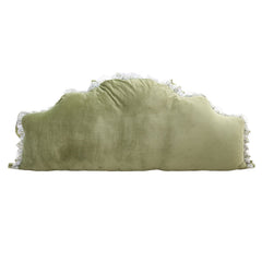 Nordic Princess-style Bedside Cushion Pillow | Soft Padded, Tatami Waist-support, Green/White, Polyester, 180*20*75cm, Zipper Closure, Hand Wash Only