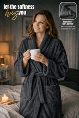 Women'S Cotton Bathrobe – Super Soft & Absorbent Spa and Loungewear Robe with Belt & Pockets Plain Elegant