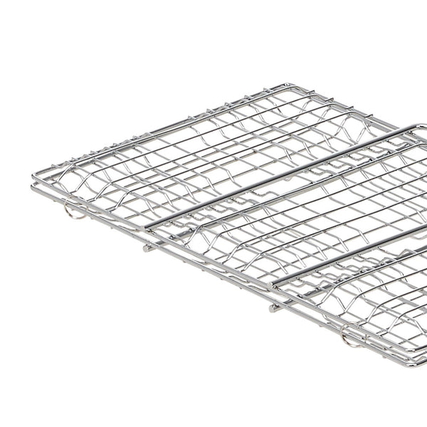 1pc Heavy-Duty Metal Barbecue Mesh Clip | Commercial Barbecue Grill, Square Burger Clip, 32cm Handle, Suitable for Courtyard Gatherings and Barbecues, 33.5 X 20cm