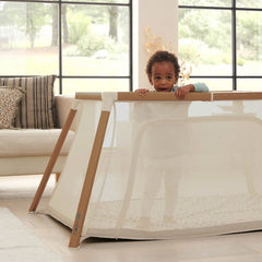 Tutti Bambini Cozee Go Day & Night Travel Cot Bundle, Walnut & Ecru