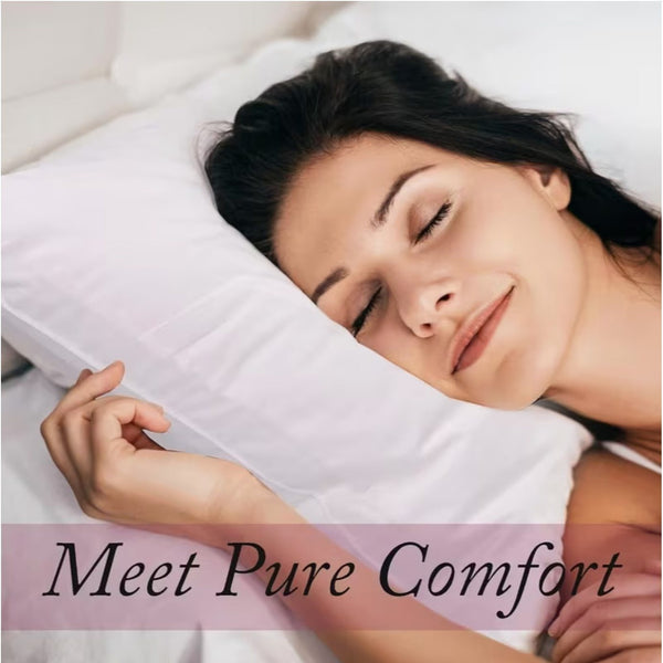 Hotel Quality Sleeping Pillows UK Made – Soft Medium Support, Breathable Bounce-Back Design with Premium Hollow Fibre Filling for Comfortable All-Season Sleep