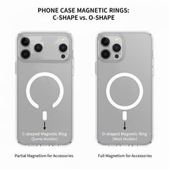 Phone Case: Luxury Magnetic Phone Case with Metal Camera Stand, Clear Transparent Shockproof Cover with Detachable Lens Film, Compatible for iPhone 17 Pro Max/16/15/14/13 Series