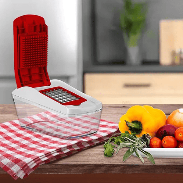 AEX 4-in-1 Manual Vegetable Chopper | Onion Dicer & Slicer | UK Kitchen Gadget | Time-Saving Meal Prep Tool