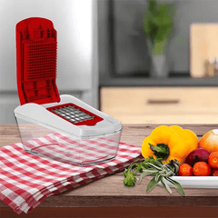 AEX 4-in-1 Manual Vegetable Chopper | Onion Dicer & Slicer | UK Kitchen Gadget | Time-Saving Meal Prep Tool