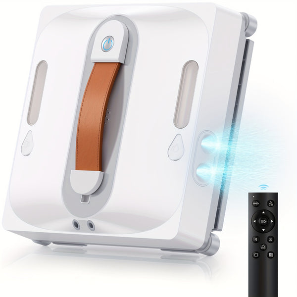 Lubluelu Auto Window Cleaning Robot | Upgraded 4 Water Spray & 8-Layer Safety Protection System, 7500KPa Suction Power, Anti-Falling and Edge Detection Sensors, Remote Control, Rechargeable Battery, For High-Rise Windows, Tiles and Glass