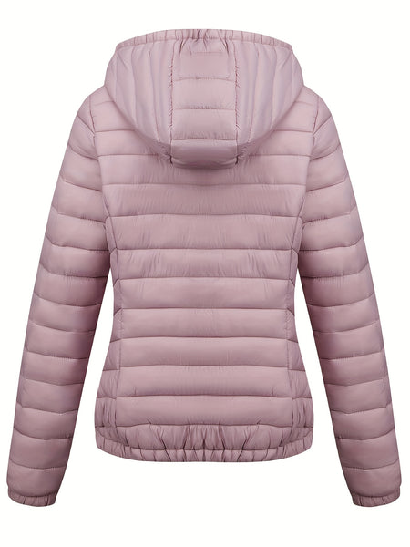 Women's Autumn/Winter Fashion Simple Versatile Lightweight Commuter Hooded Padded Coat with Pockets