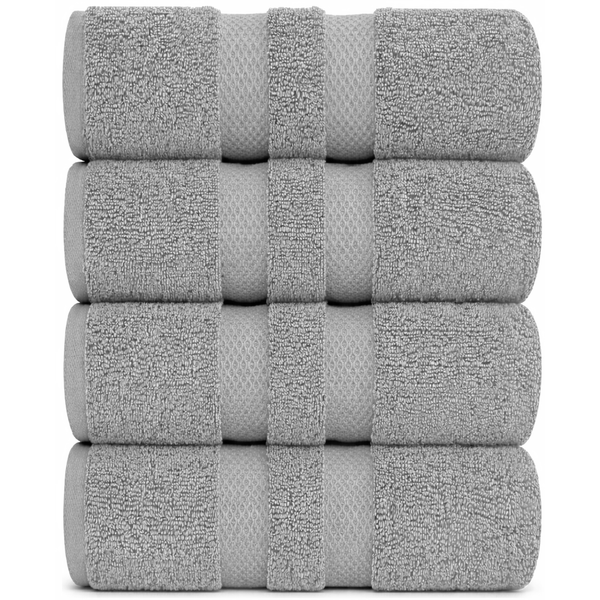 Pack of 4 Jumbo Bath Sheets Set 100% Egyptian Cotton (80x140 CM) Quick Dry 500GSM Highly Absorbent Soft Feel Bath Sheets XL Bathroom Towel Perfect for Daily Use