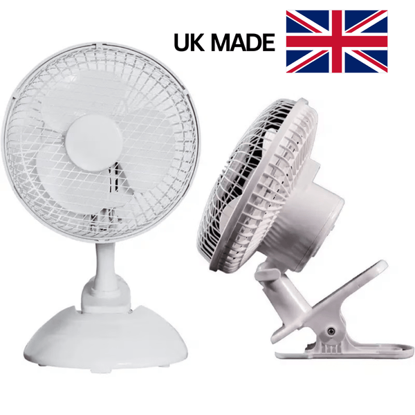 6 Inch Clip on Fan - 2 in 1 design with 2 Speeds,with Strong Airflow | Mini Plug in Silent Desk Fan, Ideal fan for Bed& Desktop