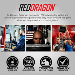 RED DRAGON Amberjack Tungsten Darts Set with Darts Flights & Dart Stems (Shafts) – Professional 90% Tungsten Premium Darts Set – Available in 22G, 23G, 24G, 25G, 26G, 27G, 28G, 30G