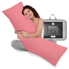 Rohi Full Body Pillow with Free Pillowcase – Hollowfibre Filling – Orthopaedic Long Pillow (3ft, 4ft, 4.6ft, 5ft, 6ft) – Bolster Pillow for Maternity, Back & Neck Support – Side Sleeper Pillow